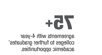 Over 75 agreements with four-year colleges to further graduates' academic opportunities